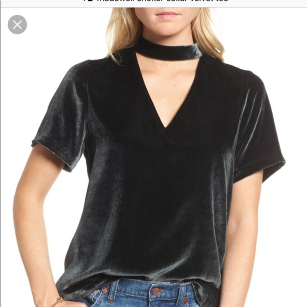 Madewell Velvet Choker Neck Top